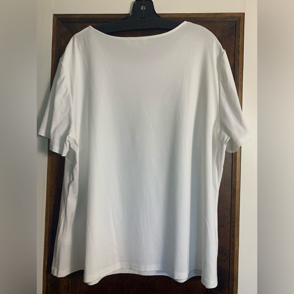 Lafayette 148 NY Cotton Rib Crew Neck T-Shirt 3X White Excellent Condition - Picture 3 of 9